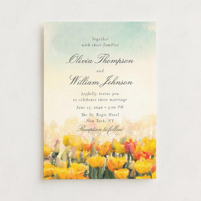 Watercolor Wildflower Field Wedding Invitation (Creator Uploaded)