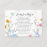 Watercolor Wildflower Floral Bee Books Baby Shower Enclosure Card