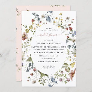 Watercolor Wildflower Floral Bridal Shower Invitation