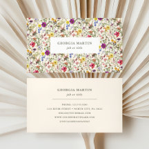 Watercolor Wildflower Floral Business Card