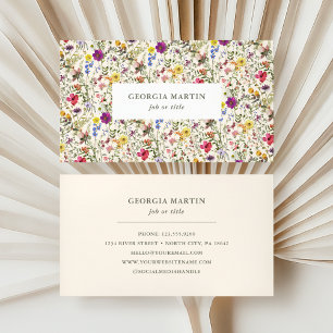 Watercolor Wildflower Floral Business Card