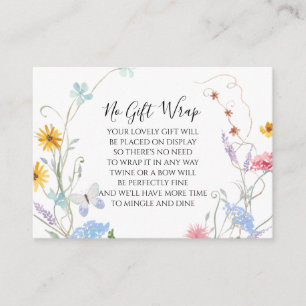 Watercolor Wildflower Floral Display Baby Shower Enclosure Card