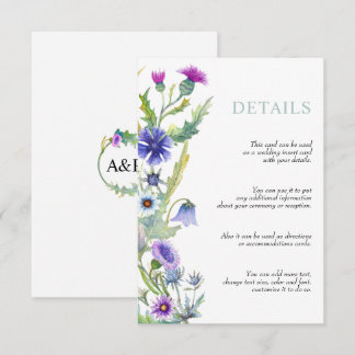 Watercolor wildflower floral garland wedding enclosure card
