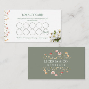 Watercolor Wildflower Floral Loyalty Card