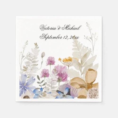 Watercolor Wildflower Floral Napkins
