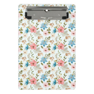 Watercolor Wildflower Floral Pattern Mini Clipboard