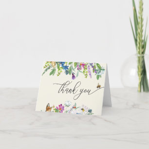 Watercolor Wildflower Floral Thank You Card