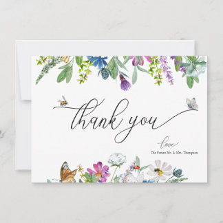 Watercolor Wildflower |  Floral Thank You Note Card