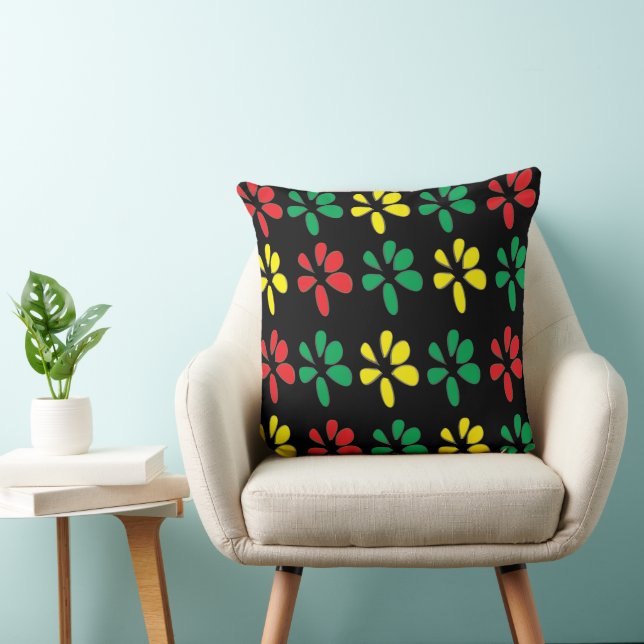 Watercolor Wildflower Floral    Throw Pillow (Chair)