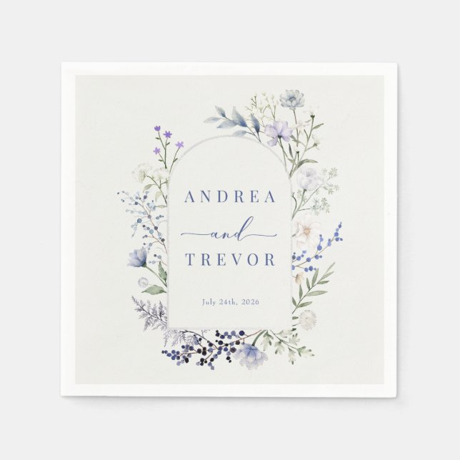 Watercolor Wildflower Floral Wedding Invitations Napkins (Front)
