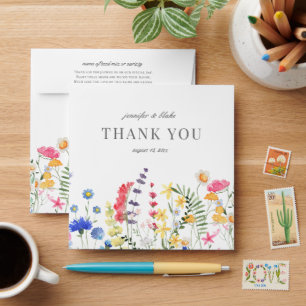 Watercolor Wildflower Floral Wedding Seed Favor Envelope