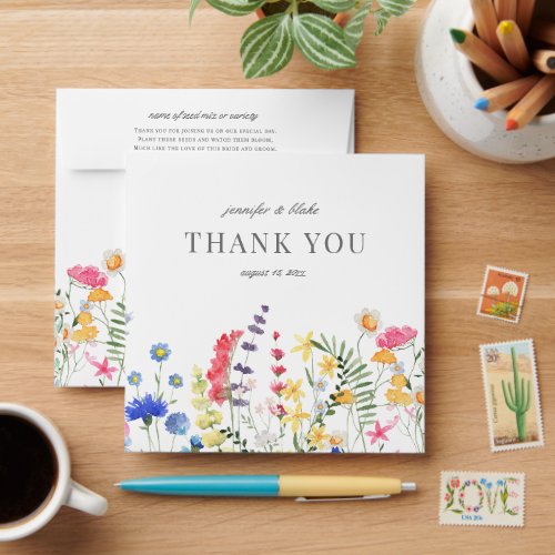 Watercolor Wildflower Floral Wedding Seed Favor Envelope