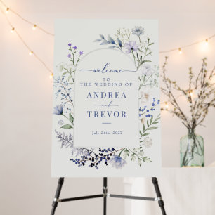 Watercolor Wildflower Floral Wedding Welcome Sign