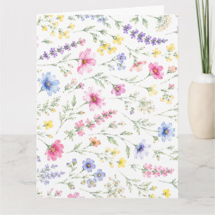 Watercolor Wildflower Folded Note Card