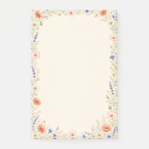 Watercolor Wildflower Garden Floral  Post-it Notes