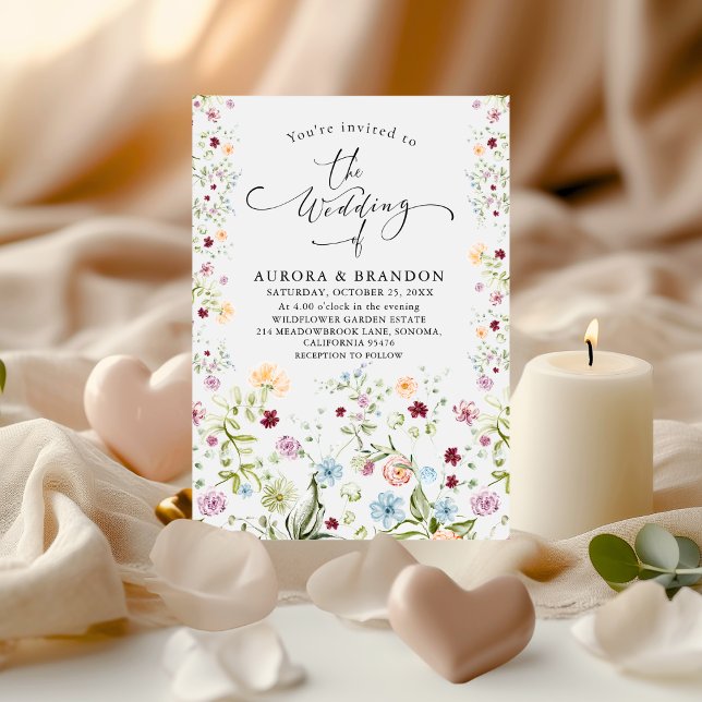 Watercolor Wildflower Garden Floral Wedding  Invitation (Creator Uploaded)