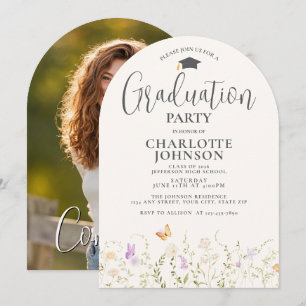 Watercolor Wildflower Garden Party Graduation Invitation