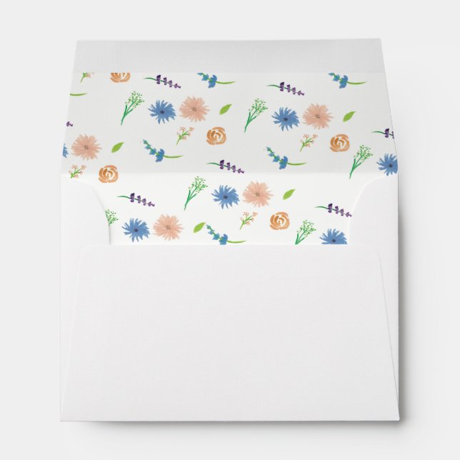 Watercolor Wildflower Gardens Painted  Envelope (Back (Bottom))