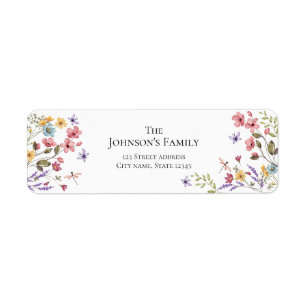Watercolor Wildflower Girl 1st Birthday Label