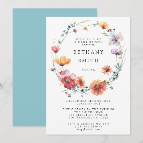 Watercolor Wildflower Graduation Party