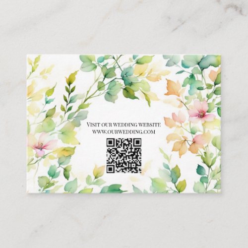 watercolor wildflower greenery enclosure card