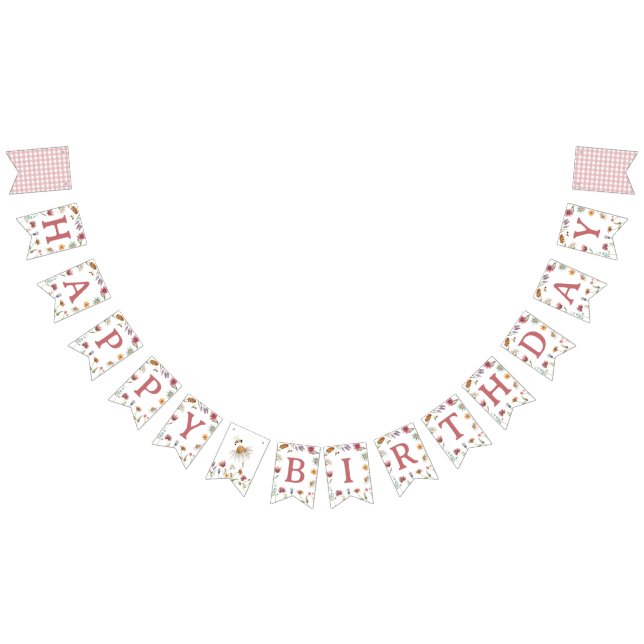 Watercolor Wildflower Happy Birthday Banner (All)