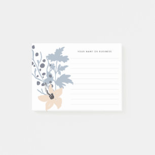 Watercolor Wildflower Herbs Name Lined Blank Post-it Notes