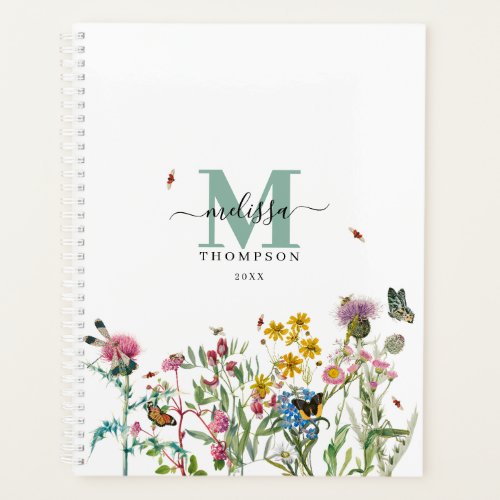 Watercolor Wildflower Insects Floral Spring Garden Planner