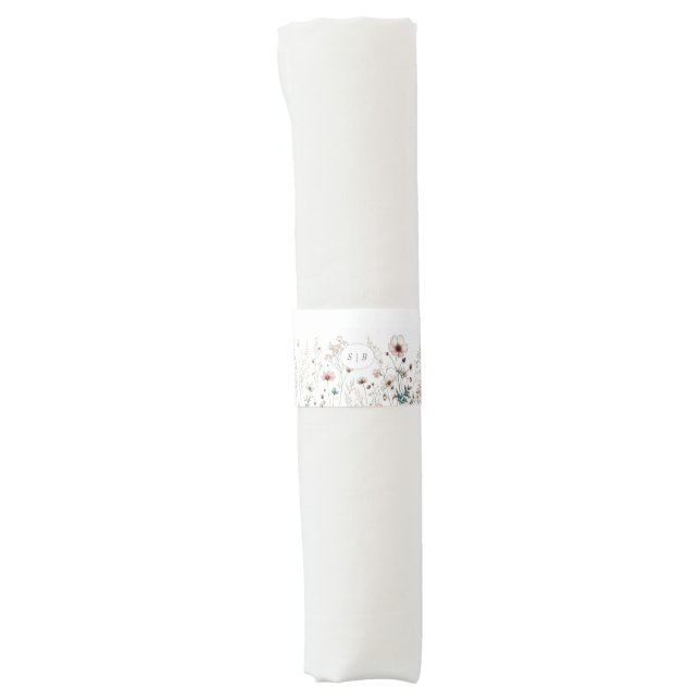watercolor wildflower Invitation Belly Band (Front)