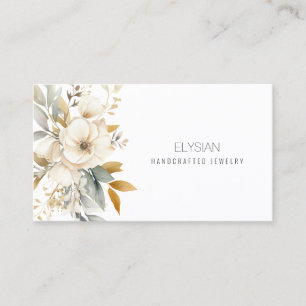 Watercolor Wildflower Jewelry Designer Artisan Business Card