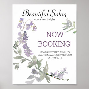 Watercolor Wildflower Lavender Floral Business Poster
