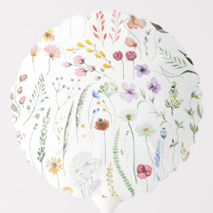 Watercolor Wildflower Meadow Baby Shower Balloon