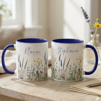 Watercolor Wildflower Meadow "Bloom" Mug