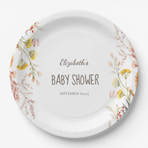 Watercolor Wildflower Meadow Dried Paper Plates