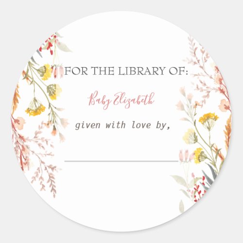 Watercolor Wildflower Meadow DriedPregnancy  Classic Round Sticker