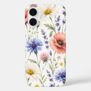 Watercolor Wildflower Meadow Floral iPhone 16 Case