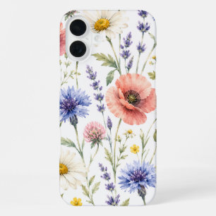 Watercolor Wildflower Meadow Floral iPhone 16 Plus Case