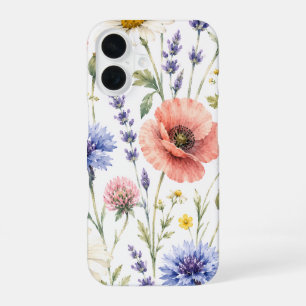 Watercolor Wildflower Meadow Floral iPhone 16 Case