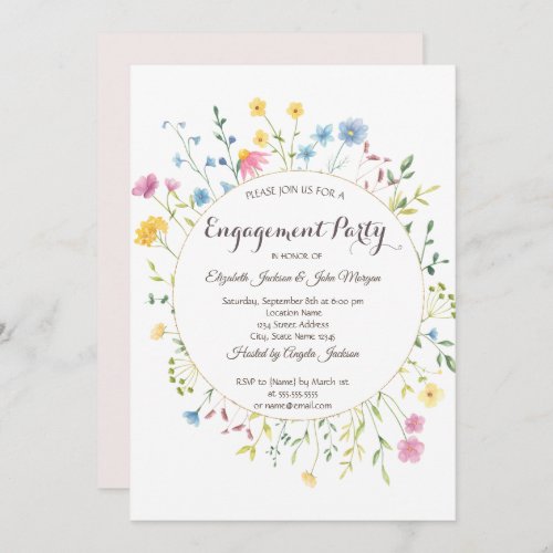 Watercolor Wildflower Meadow Frame Invitation