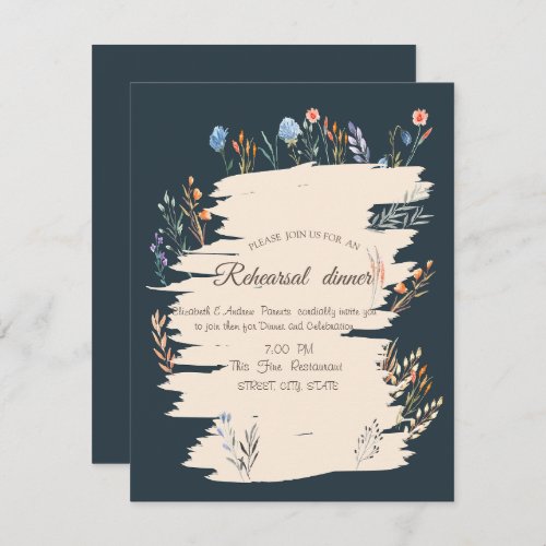 Watercolor Wildflower Meadow Rehearsal Dinner  Invitation