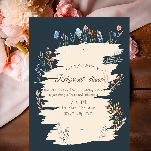 Watercolor Wildflower Meadow Rehearsal Dinner  Invitation (Creator Uploaded)