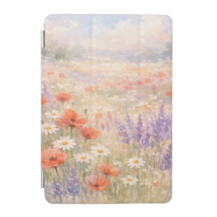 Watercolor Wildflower Meadow Scene iPad Mini Cover