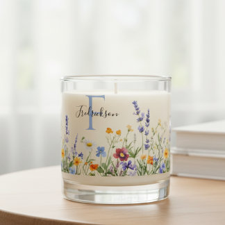 Watercolor Wildflower Meadow Scented Candle