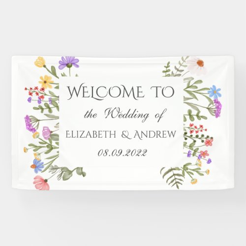 Watercolor Wildflower Meadow Wedding Banner