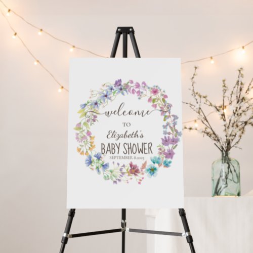 Watercolor Wildflower Meadow Wreath Foam Board