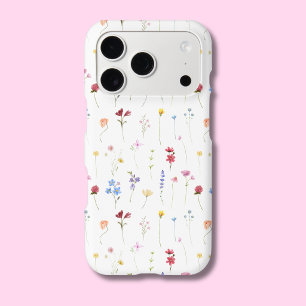 Watercolor Wildflower Minimalistic Pattern Cottage iPhone 17 Pro Case
