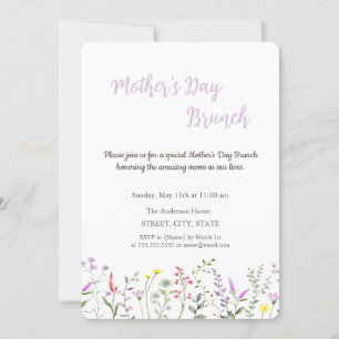 Watercolor Wildflower Mother's Day Brunch Invitation
