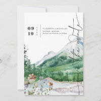 Watercolor Wildflower Mountain | Save the Date