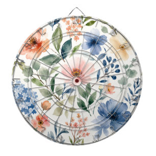 Watercolor Wildflower Pattern Modern Botanical Dart Board