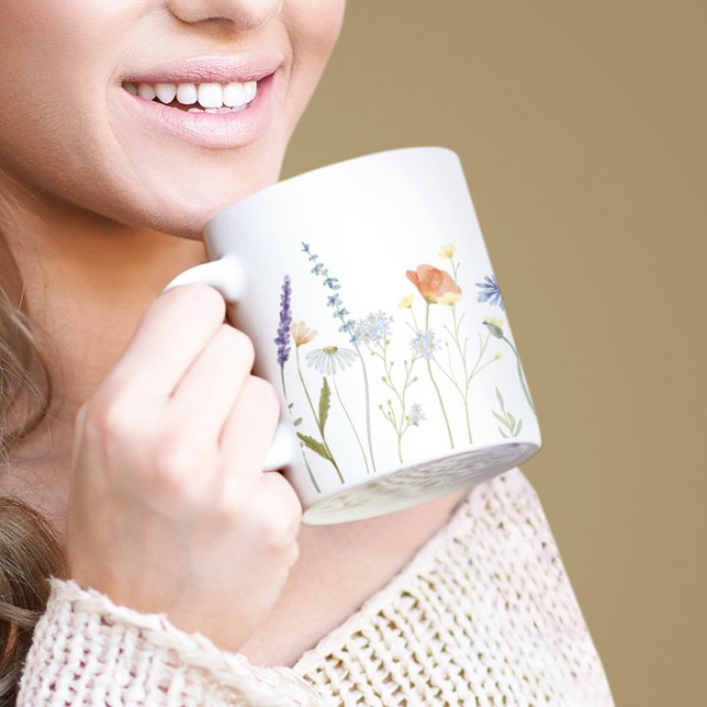 Watercolor Wildflower Personalized Coffee Mug (Creator Uploaded)